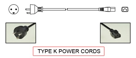 TYPE K Power cords are used in the following Countries:
<br>
Primary Country known for using TYPE K power cords is Denmark.
<br>Additional Countries that use TYPE K power cords are Greenland and Faroe Islands.

<br><font color="yellow">*</font> Additional Type K Electrical Devices:

<br><font color="yellow">*</font> <a href="https://internationalconfig.com/icc6.asp?item=TYPE-K-PLUGS" style="text-decoration: none">Type K Plugs</a> 

<br><font color="yellow">*</font> <a href="https://internationalconfig.com/icc6.asp?item=TYPE-K-CONNECTORS" style="text-decoration: none">Type K Connectors</a> 

<br><font color="yellow">*</font> <a href="https://internationalconfig.com/icc6.asp?item=TYPE-K-OUTLETS" style="text-decoration: none">Type K Outlets</a> 

<br><font color="yellow">*</font> <a href="https://internationalconfig.com/icc6.asp?item=TYPE-K-POWER-STRIPS" style="text-decoration: none">Type K Power Strips</a>

<br><font color="yellow">*</font> <a href="https://internationalconfig.com/icc6.asp?item=TYPE-K-ADAPTERS" style="text-decoration: none">Type K Adapters</a>

<br><font color="yellow">*</font> <a href="https://internationalconfig.com/worldwide-electrical-devices-selector-and-electrical-configuration-chart.asp" style="text-decoration: none">Worldwide Selector. All Countries by TYPE.</a>

<br>View examples of TYPE K power cords below.